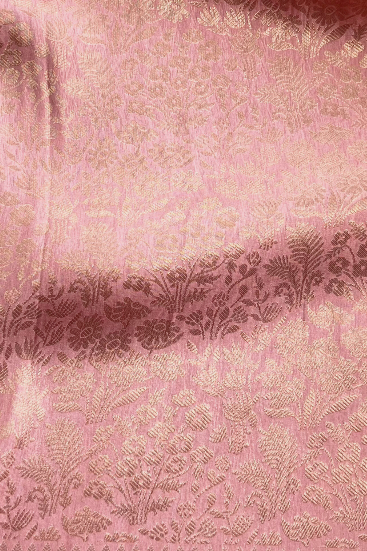 Client Diaries: Pink Floral Banarasi Katan Silk Saree