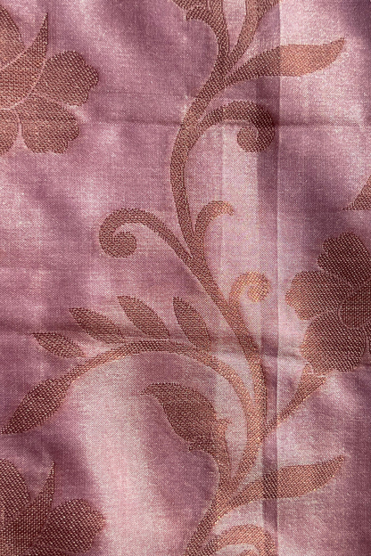 Lilac Magenta Contrast Katan Silk Banarasi Saree