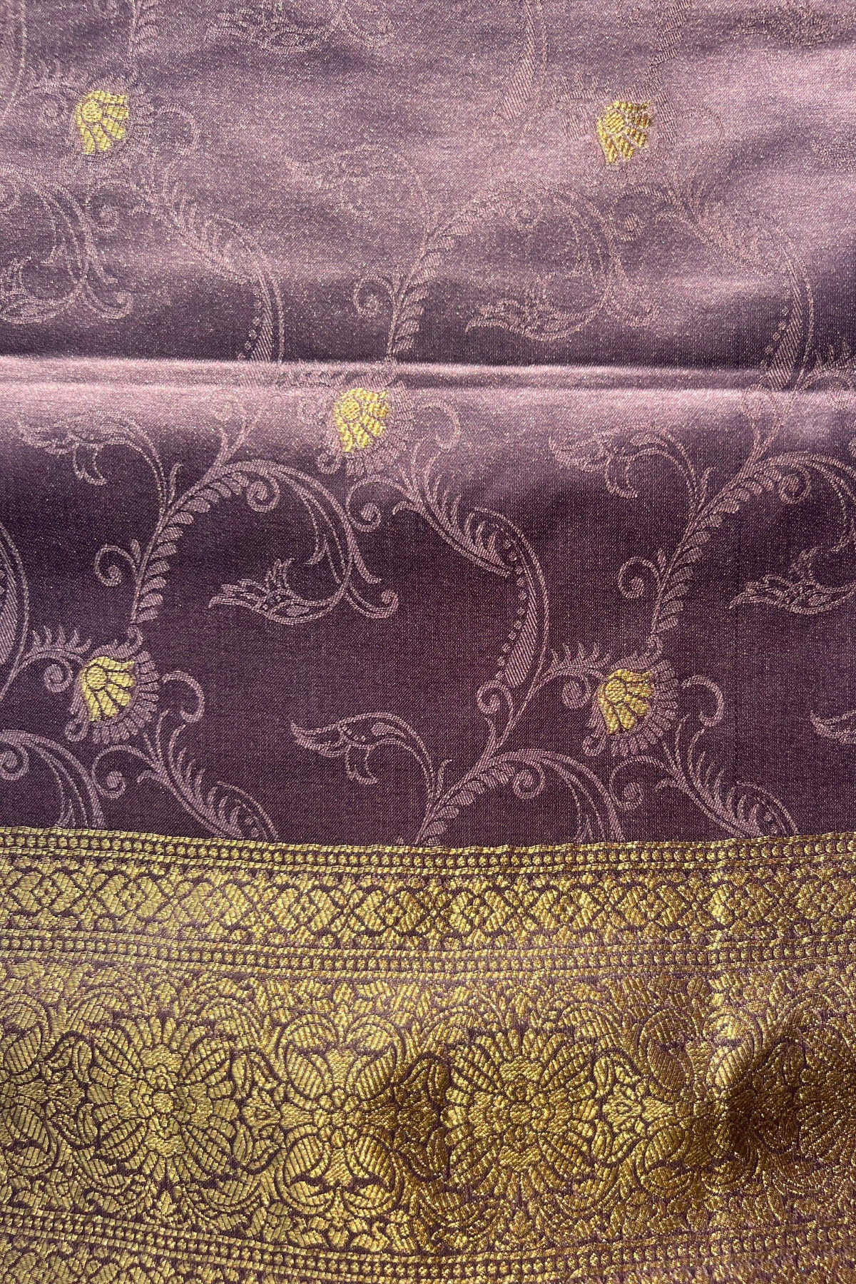 Lavender - Jaal Mashru Satin Banarasi Silk Saree