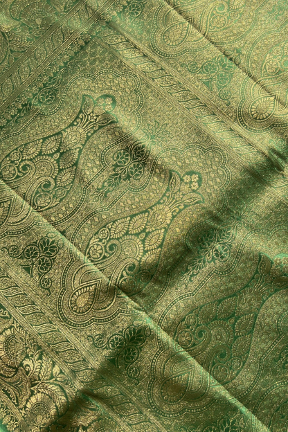 Green Floral Jaal Mashru Satin Silk Saree