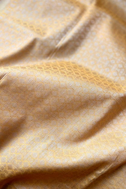 Yellow Cotton Tussar Silk Summer Saree