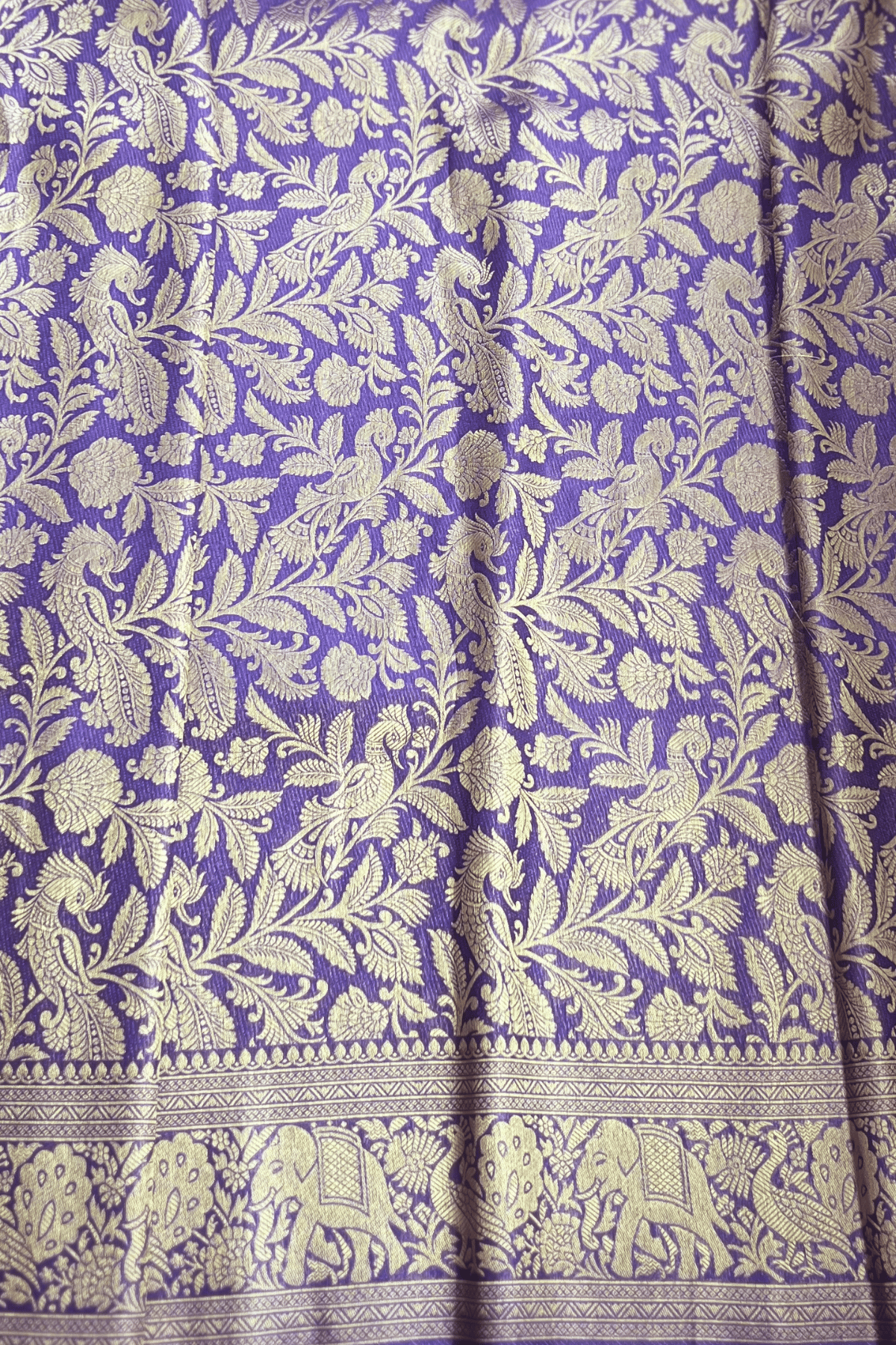 Client Diaries: Purple Gold Banarasi Katan Silk Saree