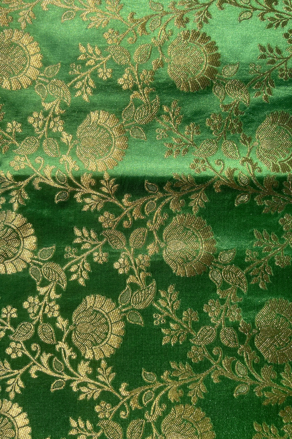 Green Floral Jaal Mashru Satin Silk Saree