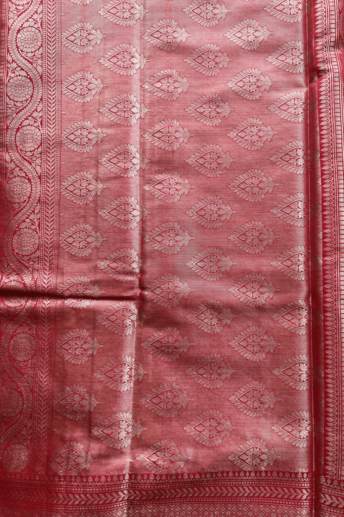 Red Jaal Katan Silk Saree