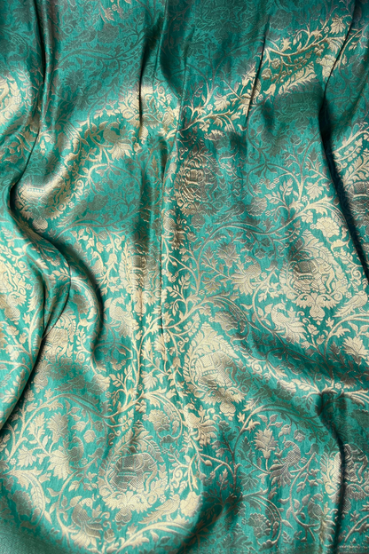 Sea Green Shikaargah Banarasi Katan Silk Saree