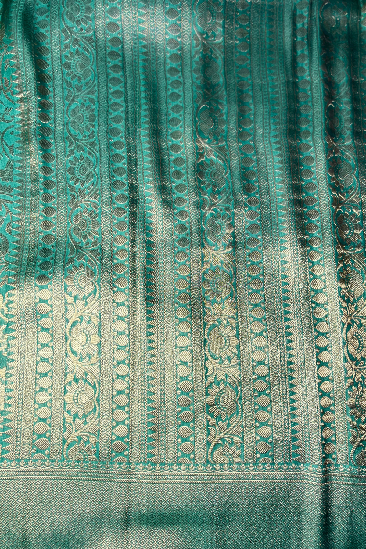 Sea Green Shikaargah Banarasi Katan Silk Saree