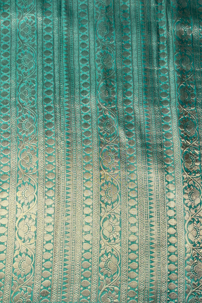 Sea Green Shikaargah Banarasi Katan Silk Saree