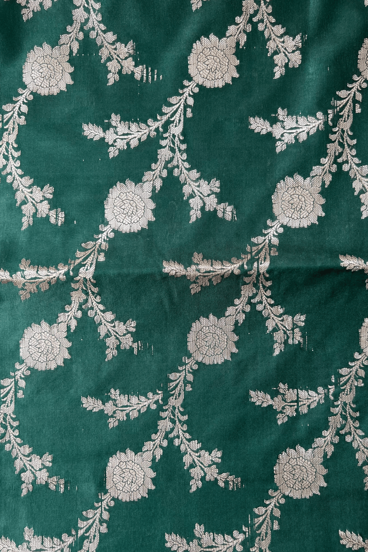 Green Jaal Katan Silk Saree