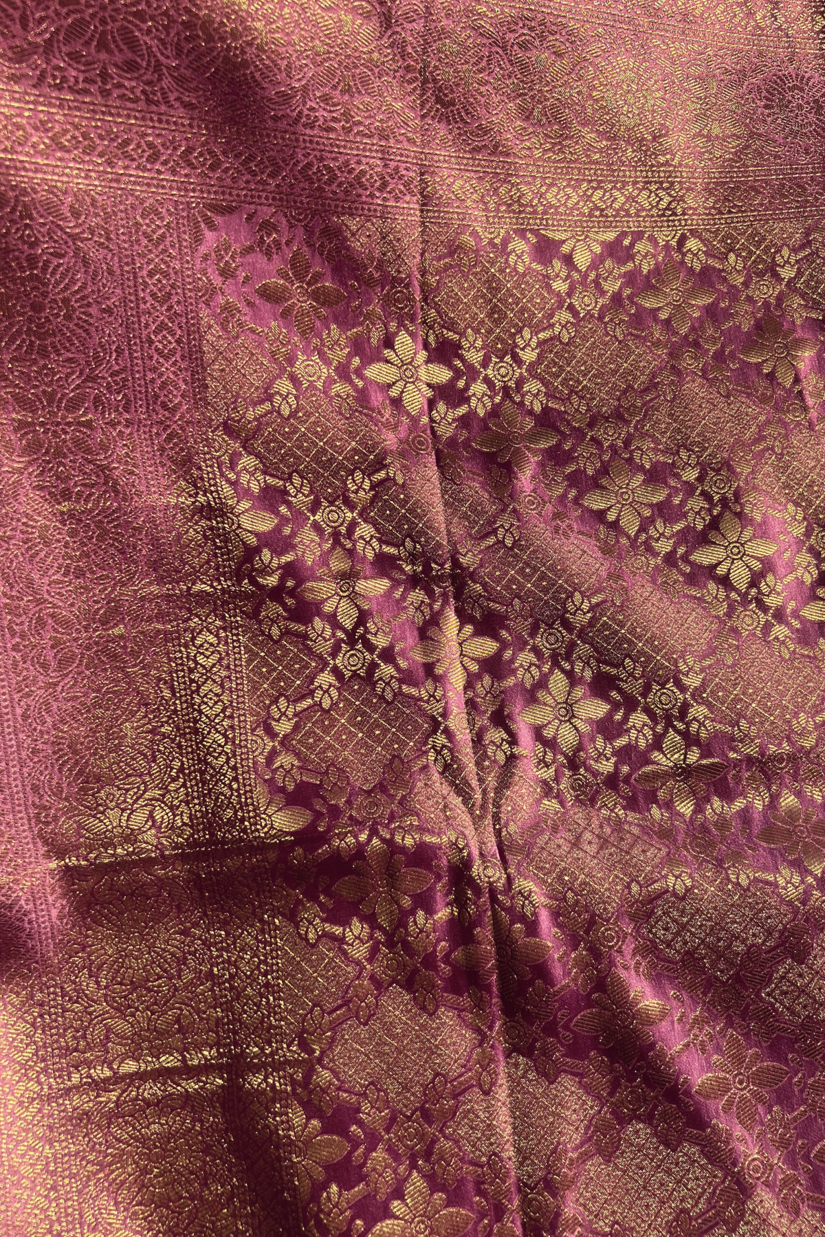 Lilac Jaal Mashru Satin Banarasi Silk Saree