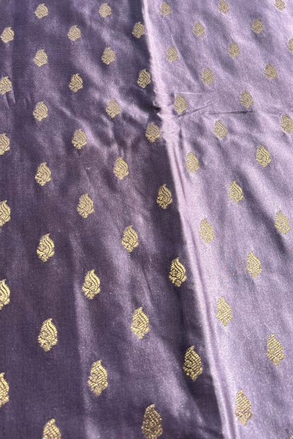 Lavender Zari Booti Mashru Satin Silk Saree