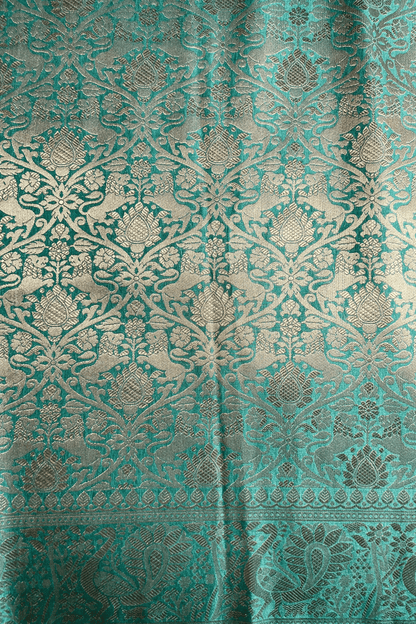 Sea Green Shikaargah Banarasi Katan Silk Saree