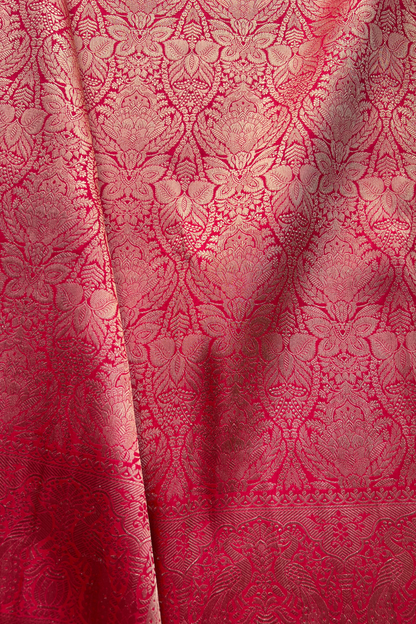 Vibrant Red Shikaargah Banarasi Katan Silk Saree