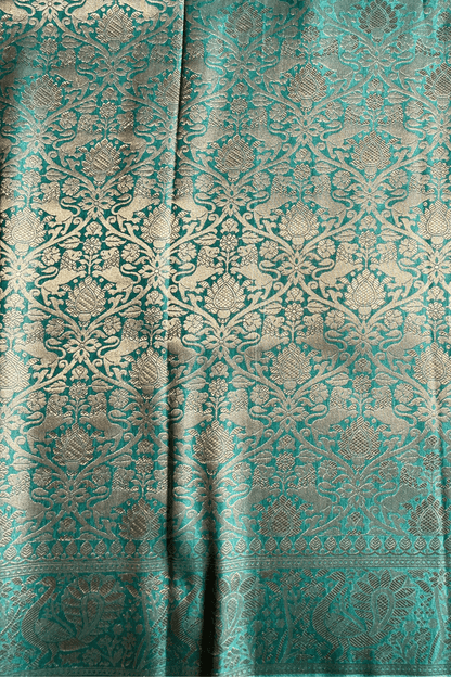 Sea Green Shikaargah Banarasi Katan Silk Saree