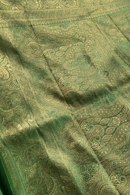 Green Floral Jaal Mashru Satin Silk Saree