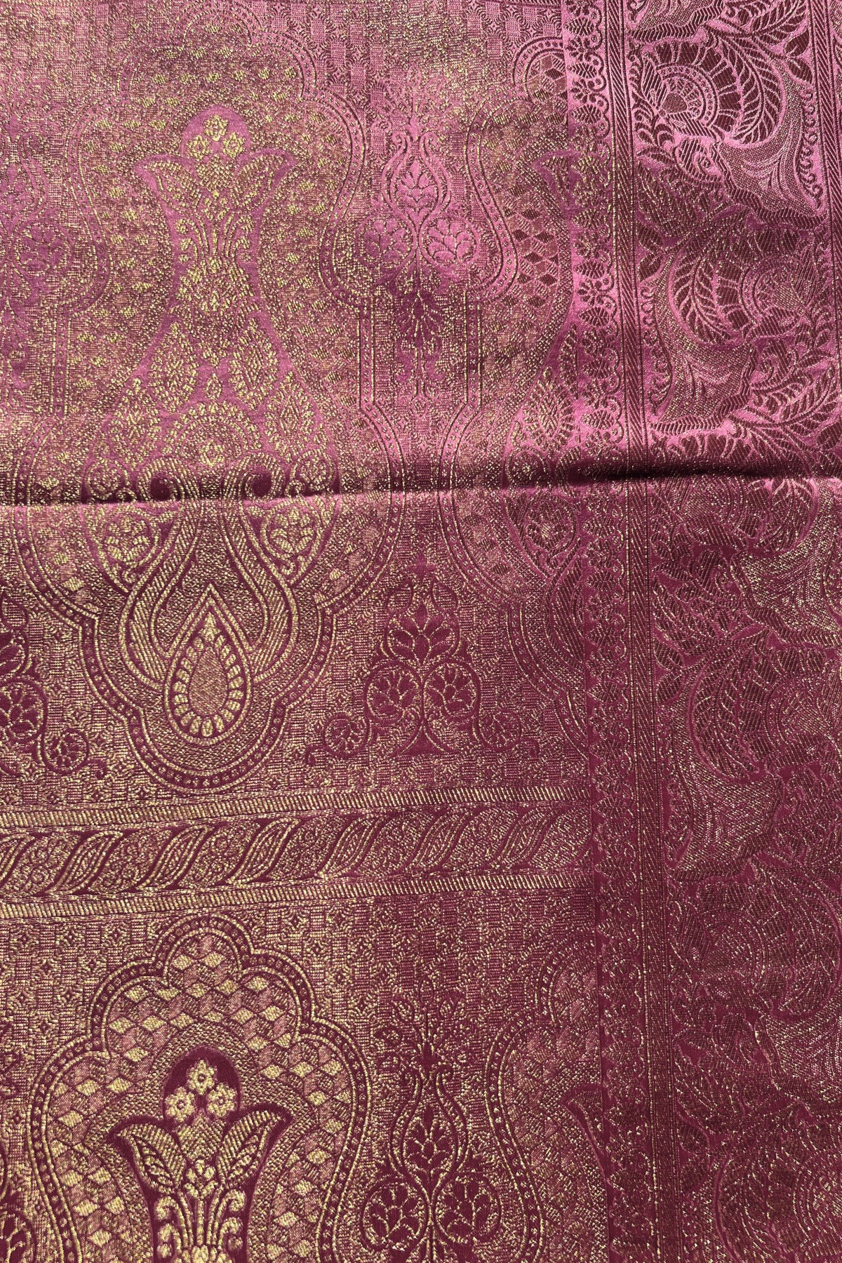 Blush Pink Floral Jaal Mashru Satin Silk Saree