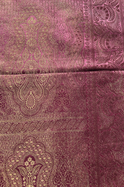 Blush Pink Floral Jaal Mashru Satin Silk Saree