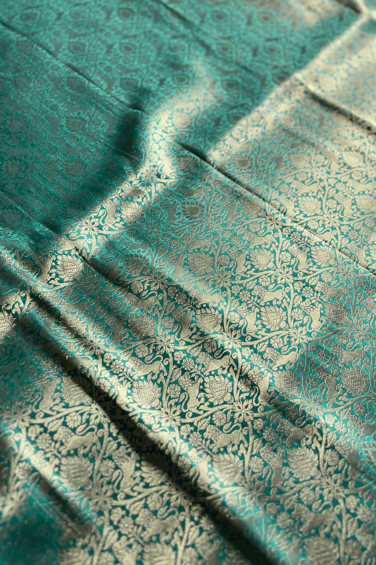 Sea Green Shikaargah Banarasi Katan Silk Saree