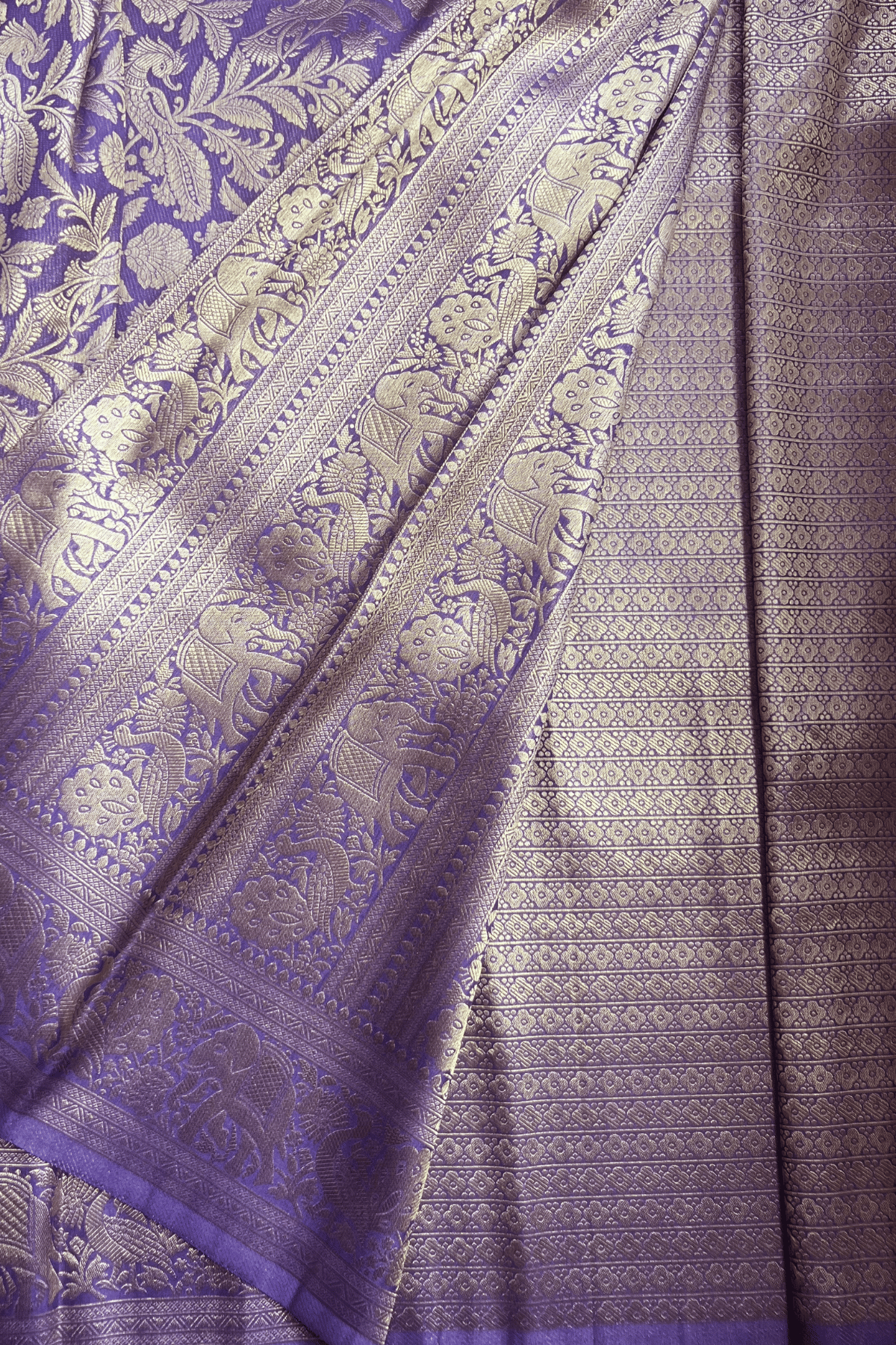 Client Diaries: Purple Gold Banarasi Katan Silk Saree