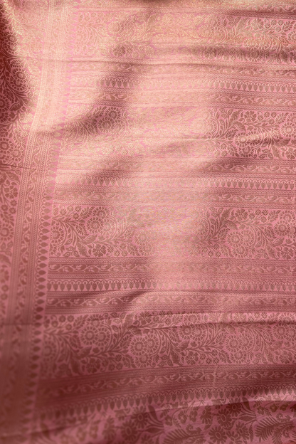 Client Diaries: Pink Floral Banarasi Katan Silk Saree