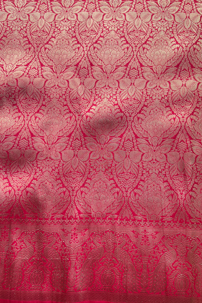 Vibrant Red Shikaargah Banarasi Katan Silk Saree