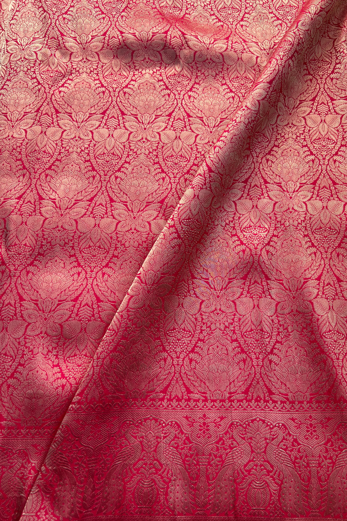 Vibrant Red Shikaargah Banarasi Katan Silk Saree