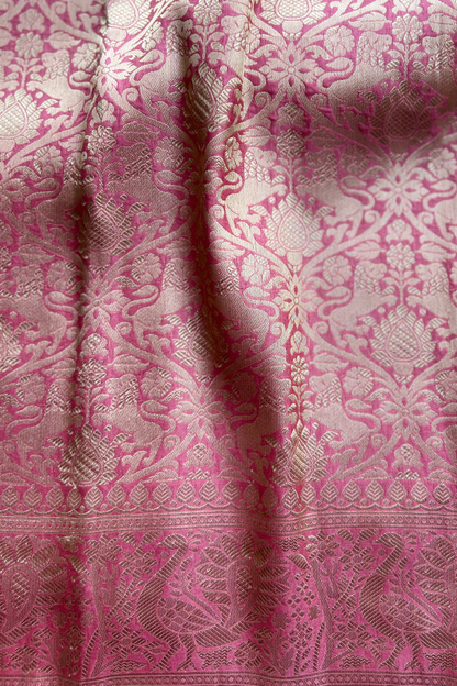 Muted Ruby Red Katan Silk Saree