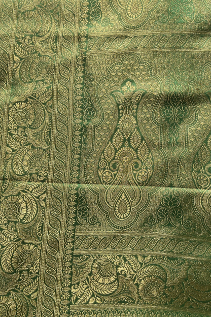 Green Floral Jaal Mashru Satin Silk Saree