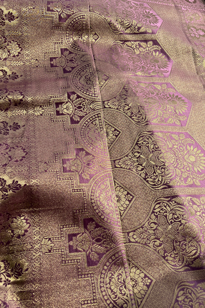 Lilac Zari Booti Mashru Satin Silk Saree