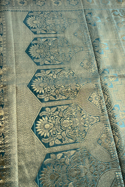 Powder Blue Mashru Satin Silk Saree