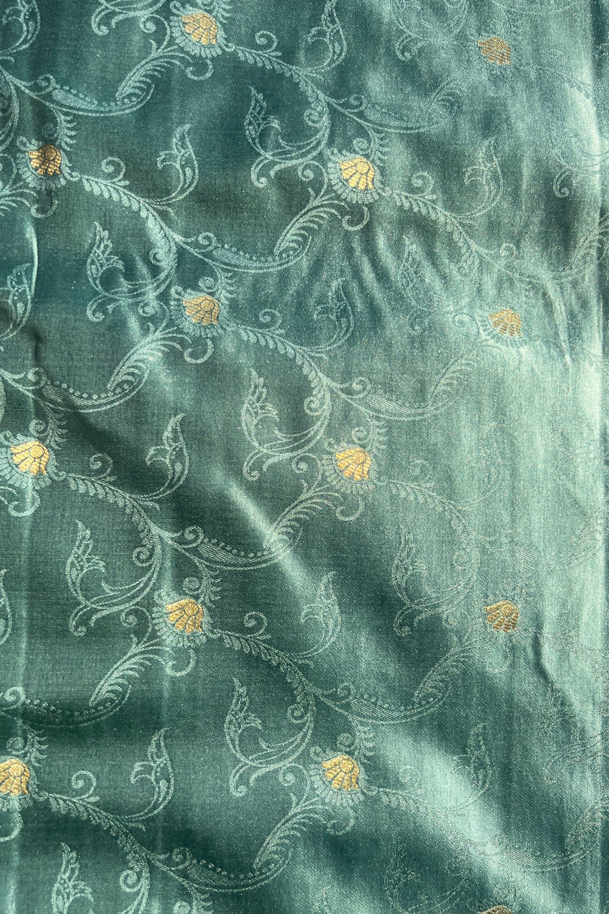 Powder Blue Jaal Mashru Satin Banarasi Silk Saree