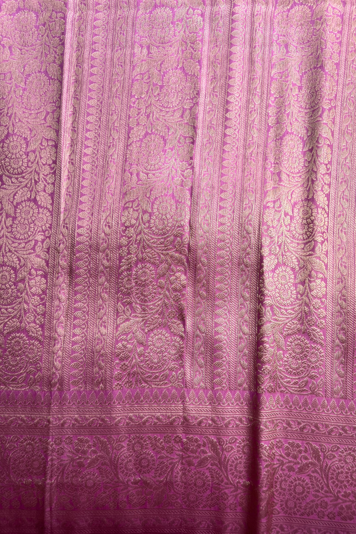 Client Diaries: Fuchsia Floral Banarasi Katan Silk Saree