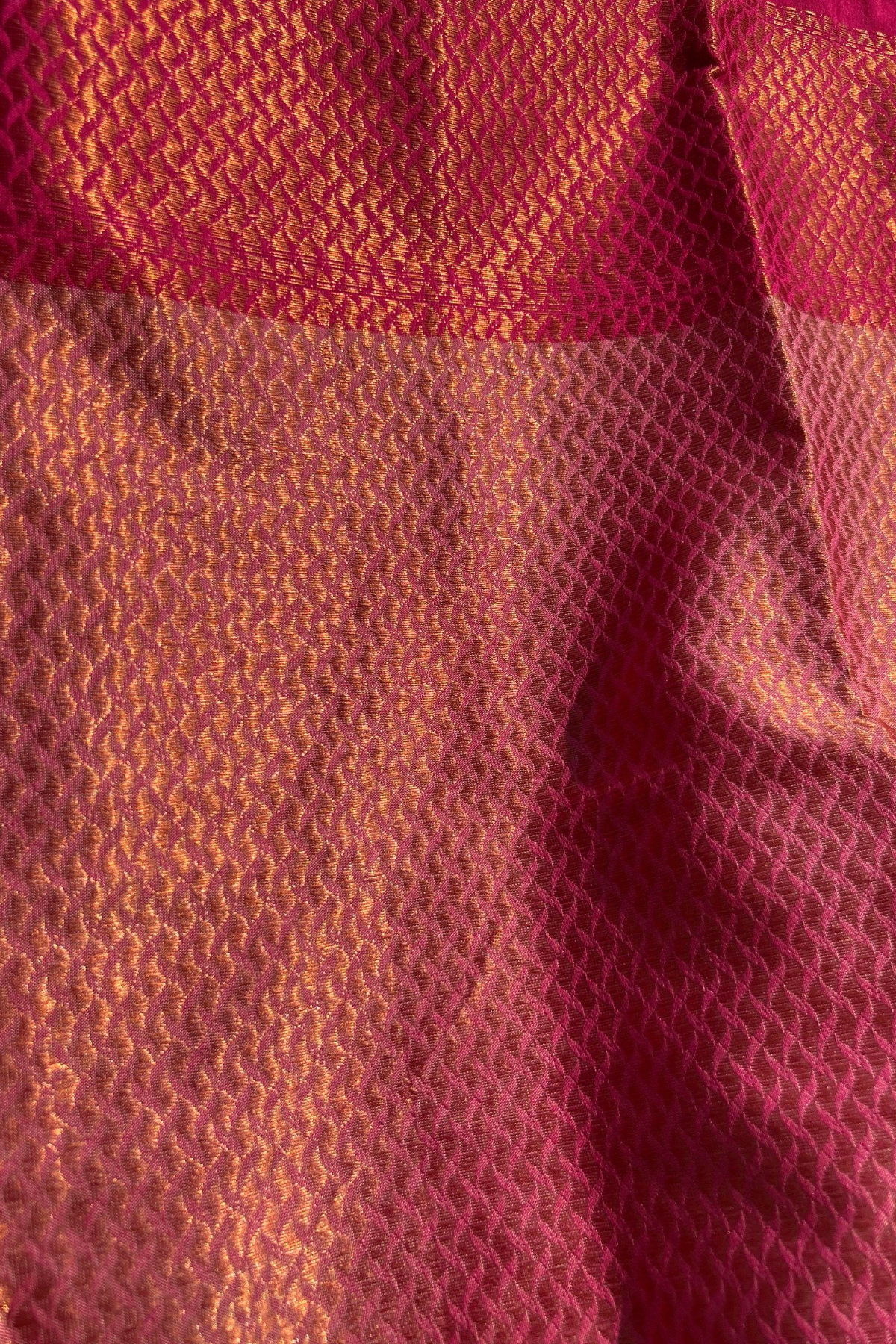 Lilac Magenta Contrast Katan Silk Banarasi Saree