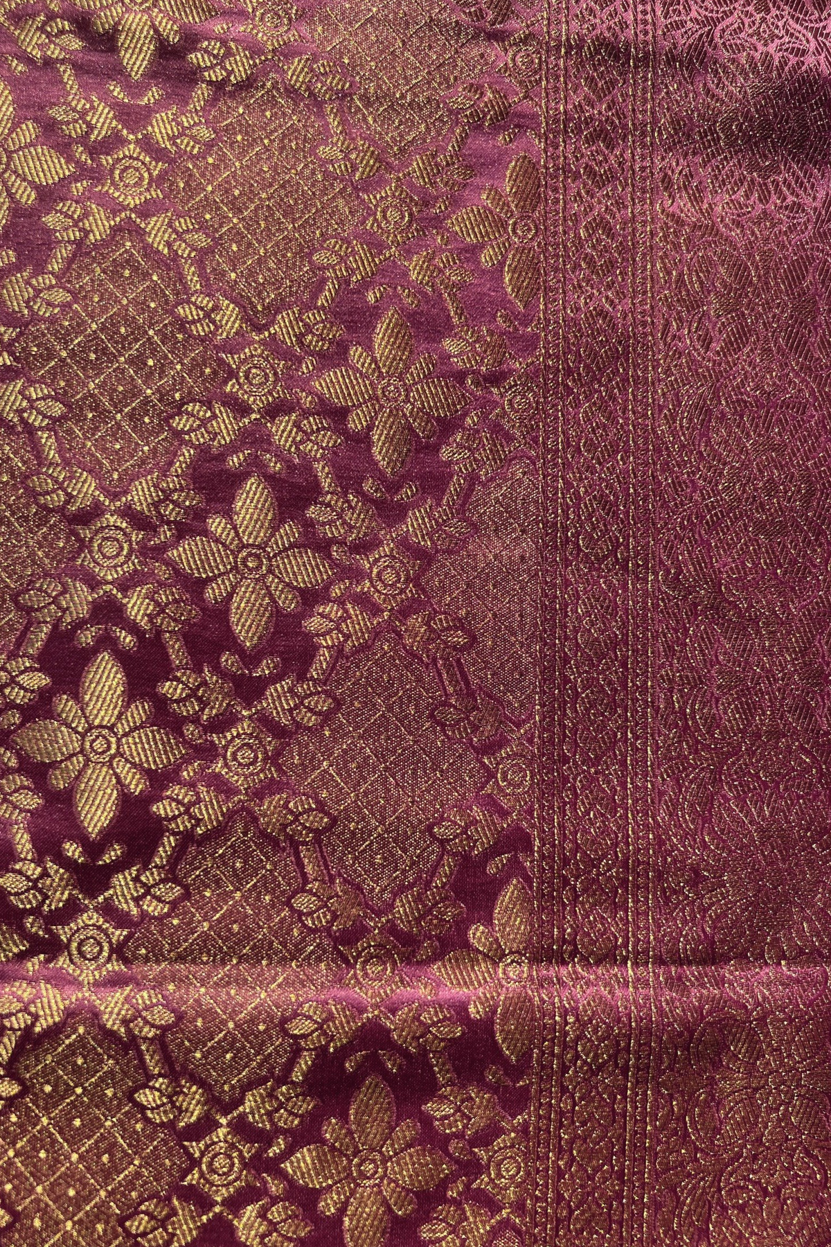 Lilac Jaal Mashru Satin Banarasi Silk Saree