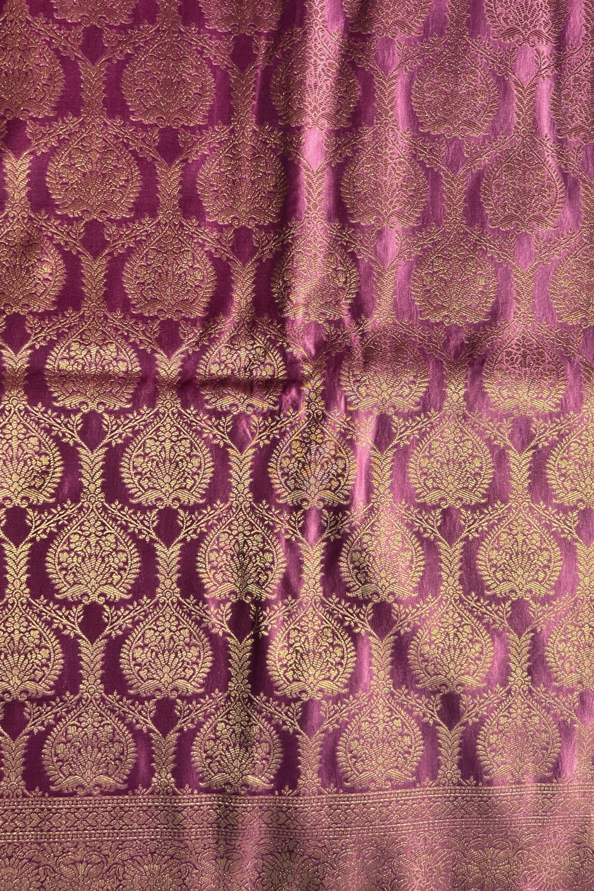 Lilac Jaal Mashru Satin Banarasi Silk Saree