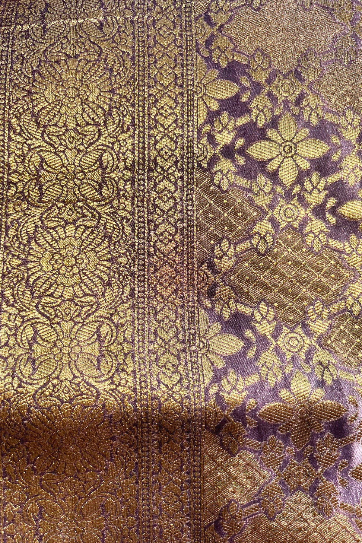 Lavender - Jaal Mashru Satin Banarasi Silk Saree