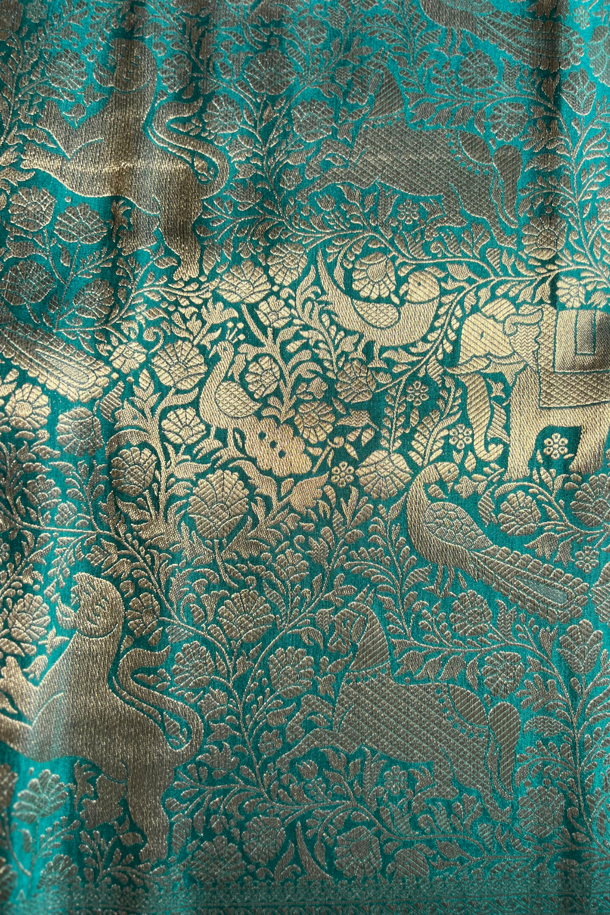 Client Diaries: Bottle Green Shikaargah Katan Silk Banarasi Saree