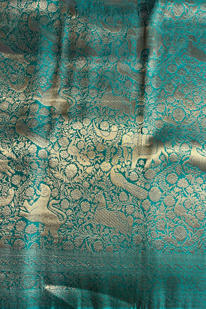 Client Diaries: Bottle Green Shikaargah Katan Silk Banarasi Saree