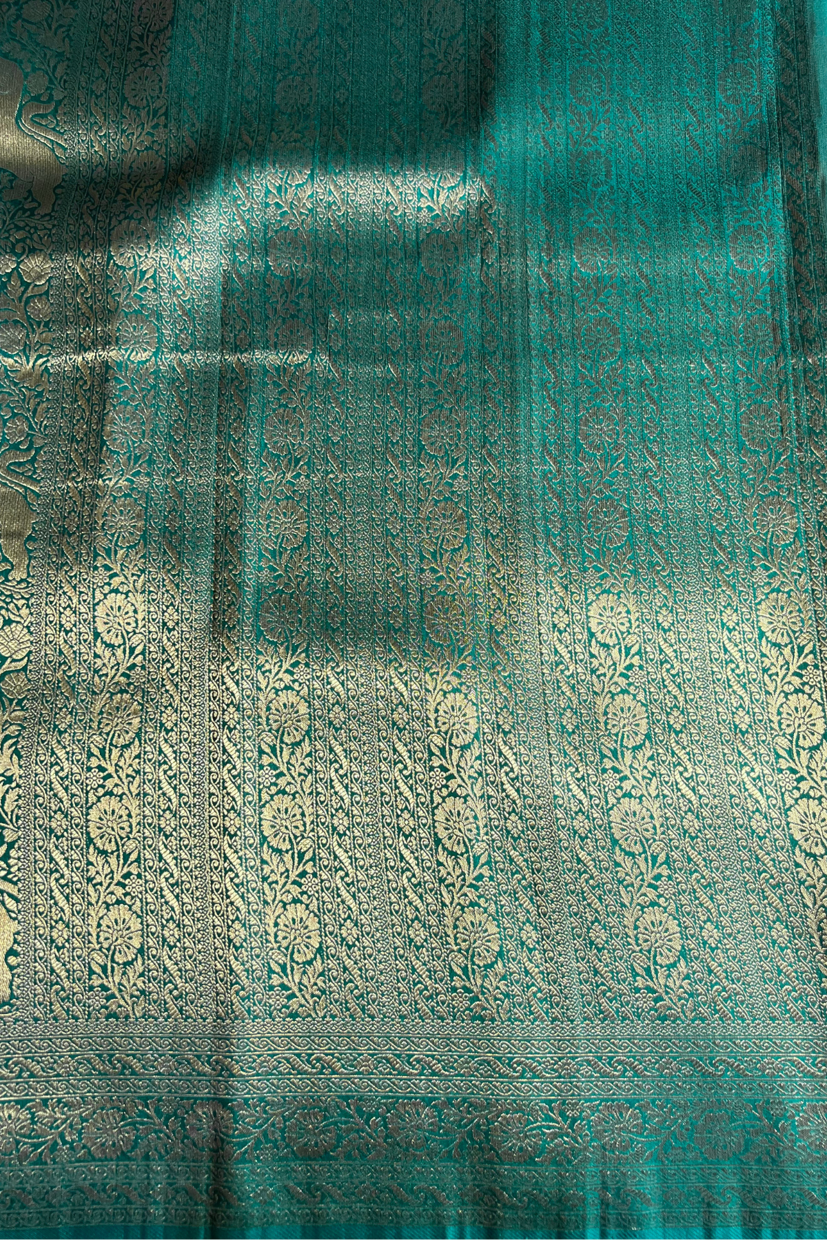 Client Diaries: Bottle Green Shikaargah Katan Silk Banarasi Saree