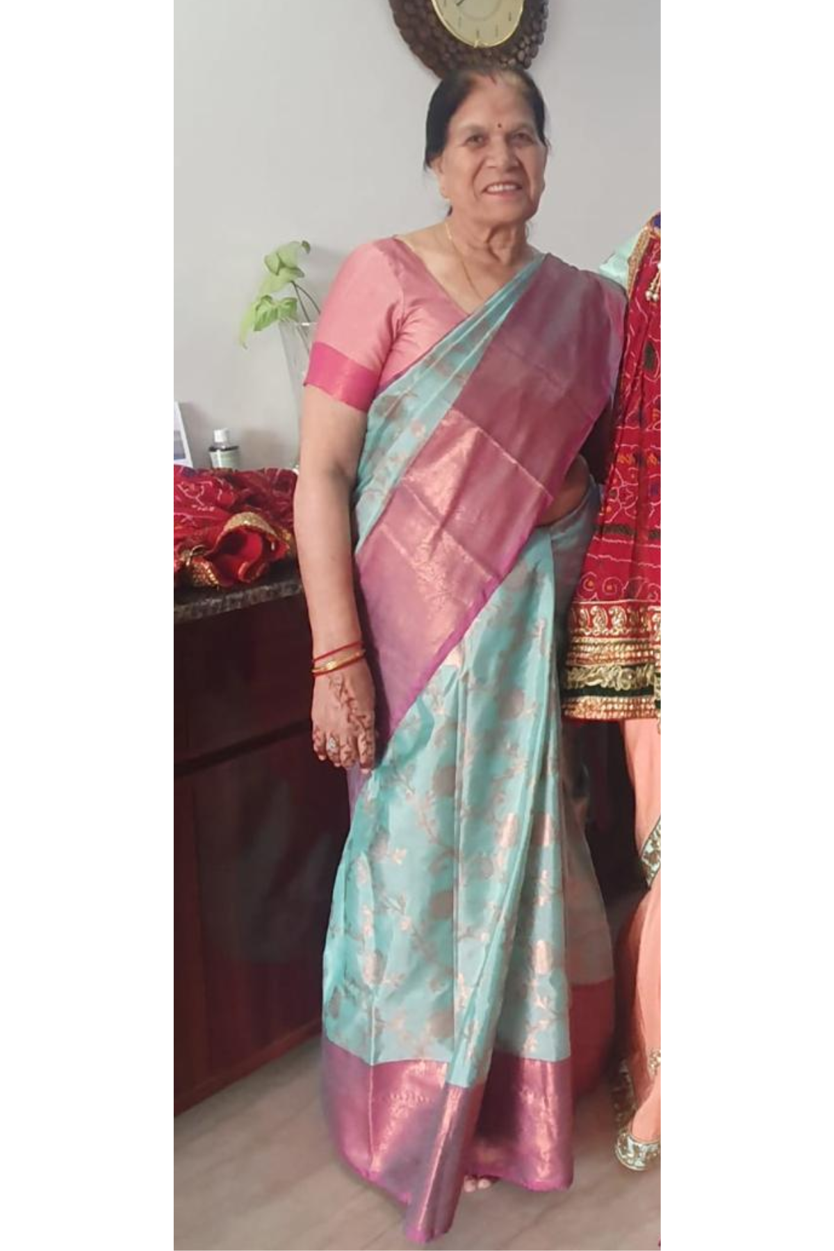 Client Diaries: Teal & Pink Silk Banarasi Saree