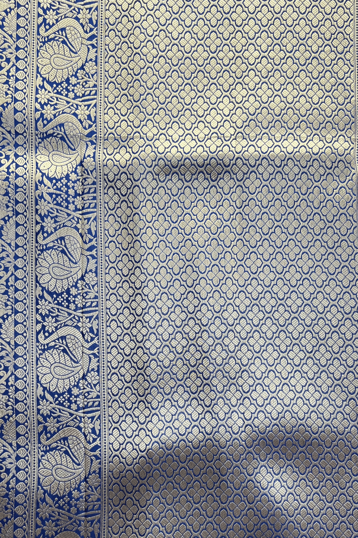 Royal Blue Lion Shikaargah Katan Silk Saree