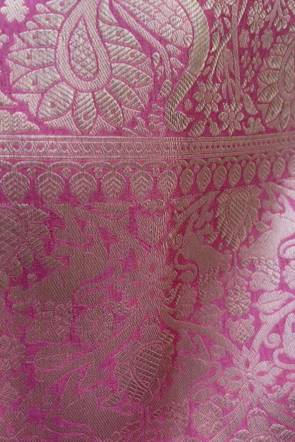 Muted Ruby Red Katan Silk Saree