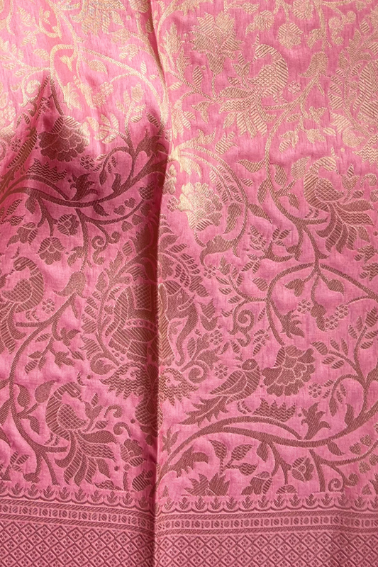 Pink Shikaargah Katan Silk Saree