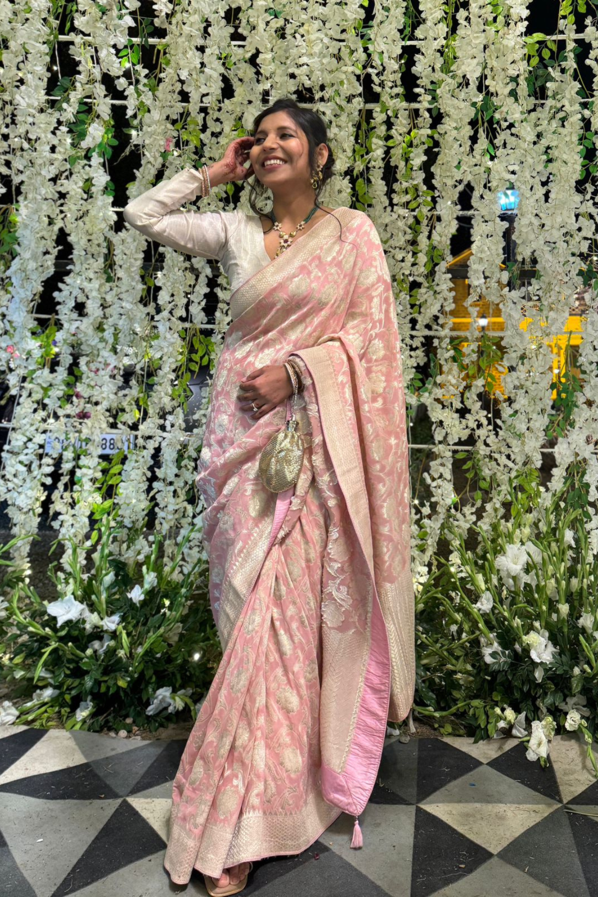 Client Diaries: Blush Pink Banarasi Silk Saree